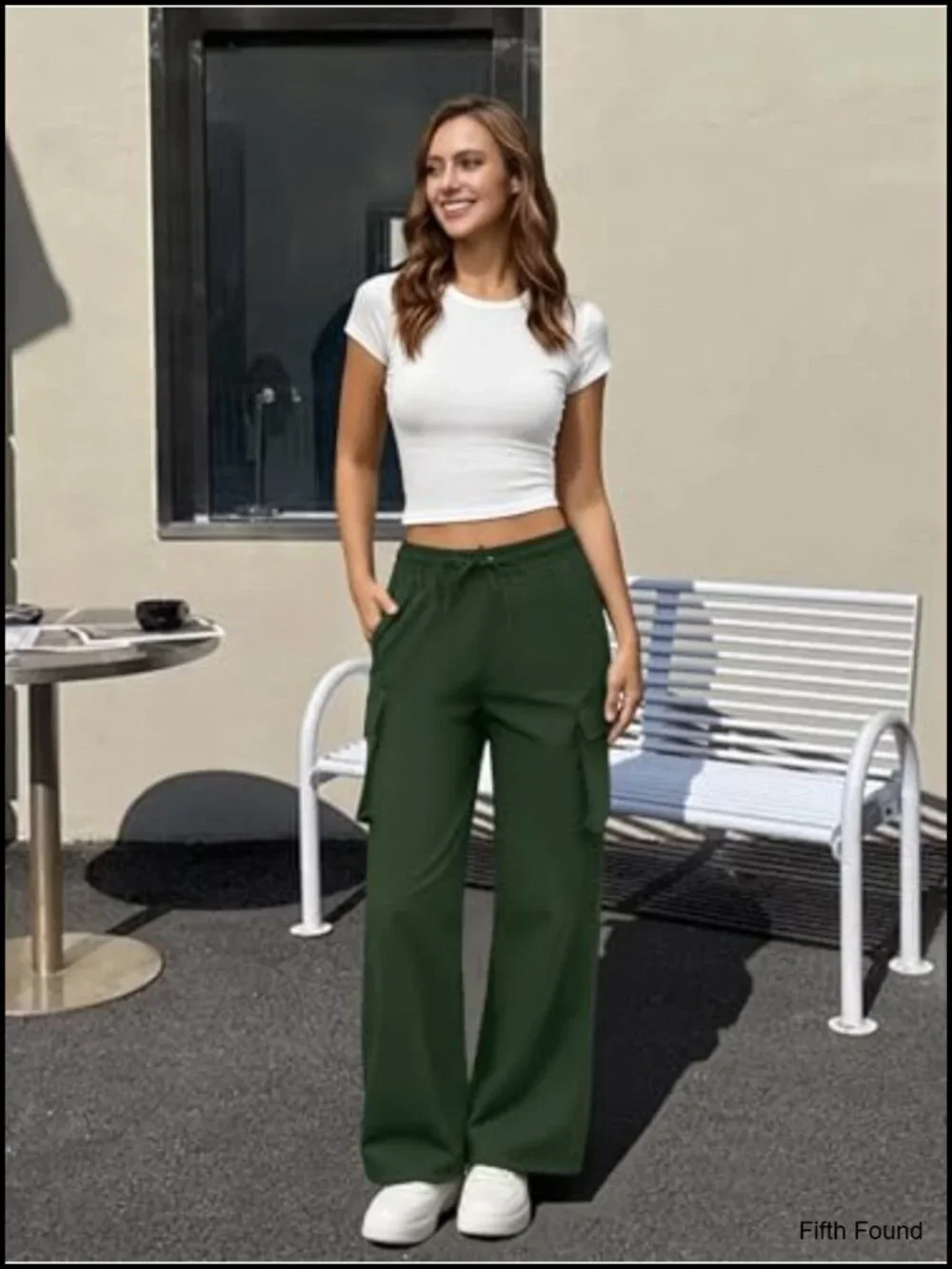High Waisted Cargo Pants with 4 Pockets Lightweight Water Resistant Quick Dry